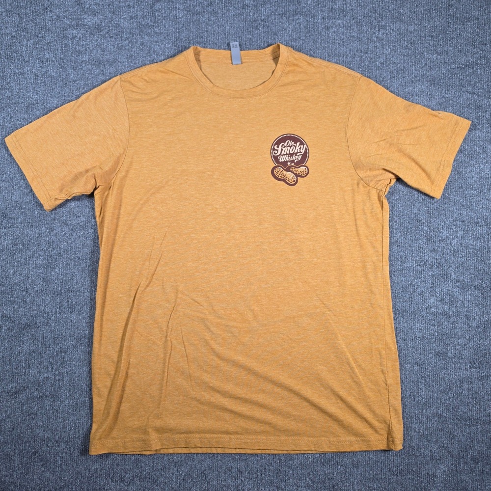 Ole Smoky Peanut Butter Whiskey Shirt Mens XL Yellow Next Level Graphic Tee